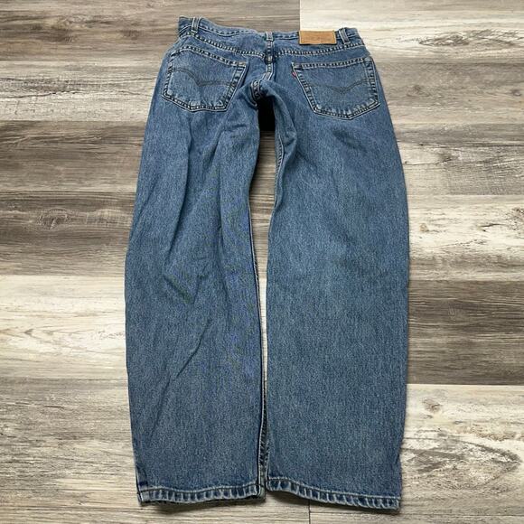 Vintage 90s Levis 550 Mid Wash Blue Mens 32x30 Loose Relaxed Fit Jeans Red Tab - Picture 3 of 13